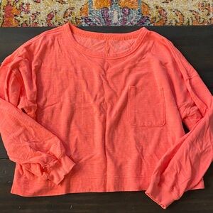 Aerie Vibrant Coral Long Sleeve Tee